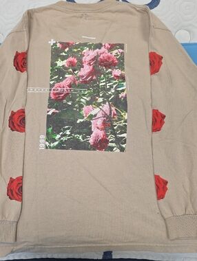 Beige Crewneck Sweatshirt with Interior Tag